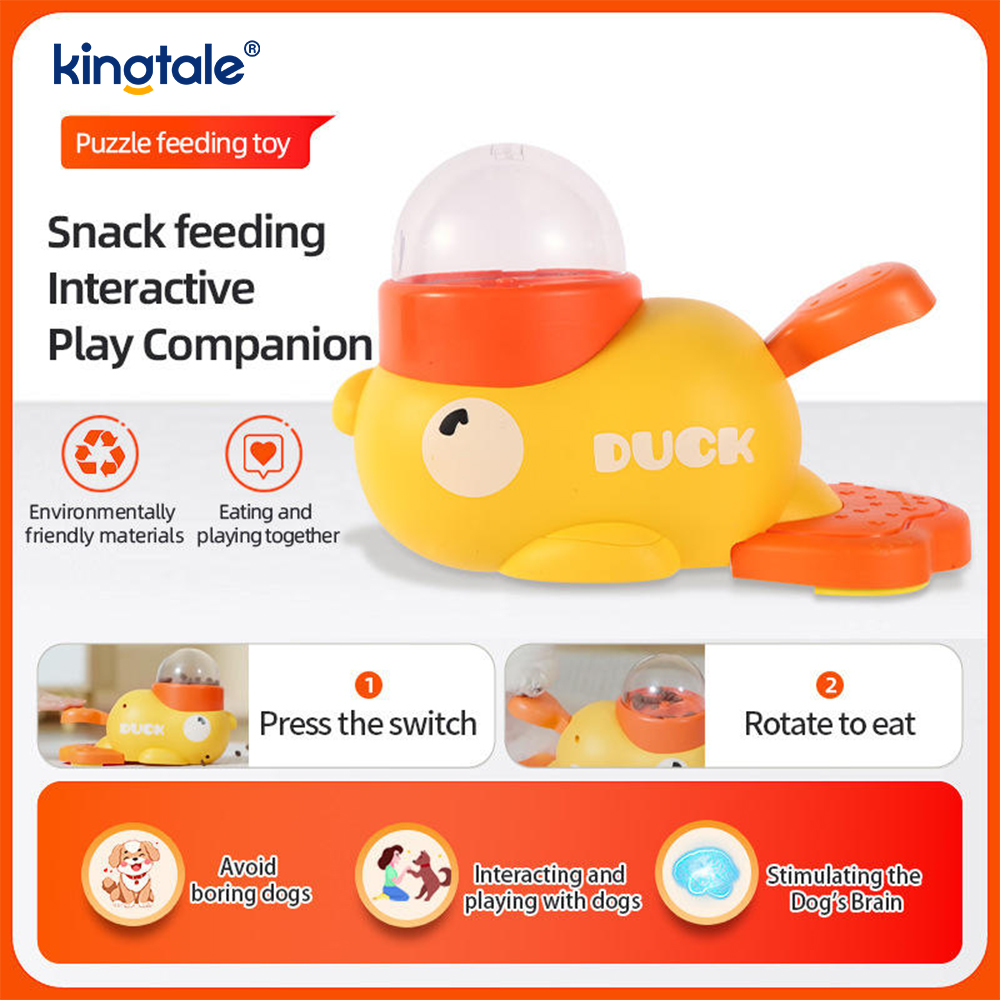 Little Yellow Duck Pet Feeder Interaktív kutyajátékok Food Puzzle Lassú etető