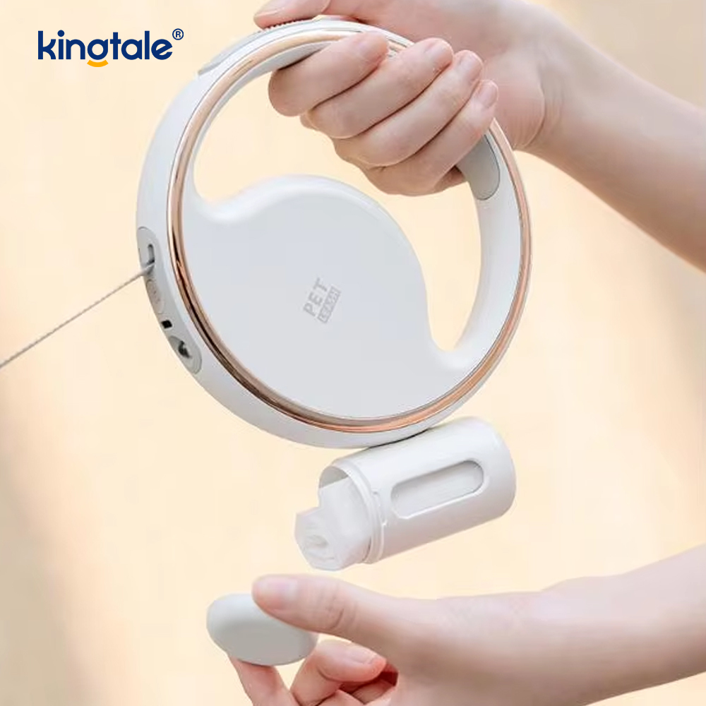 Egyszerű, modern LED világítású, automatikus visszahúzható nylon nyakörv póráz