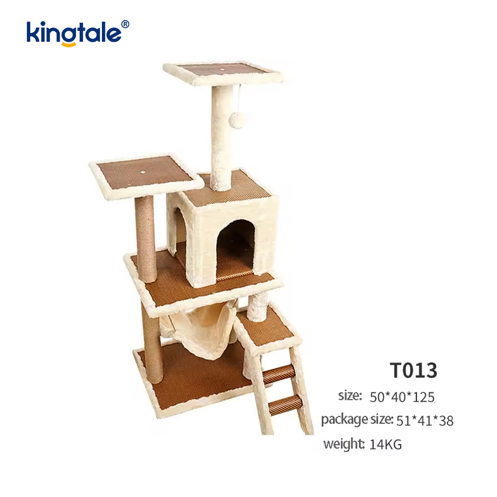 Természetes szizál Cat Tree Tall Cat Tower plüss többszintes lakás